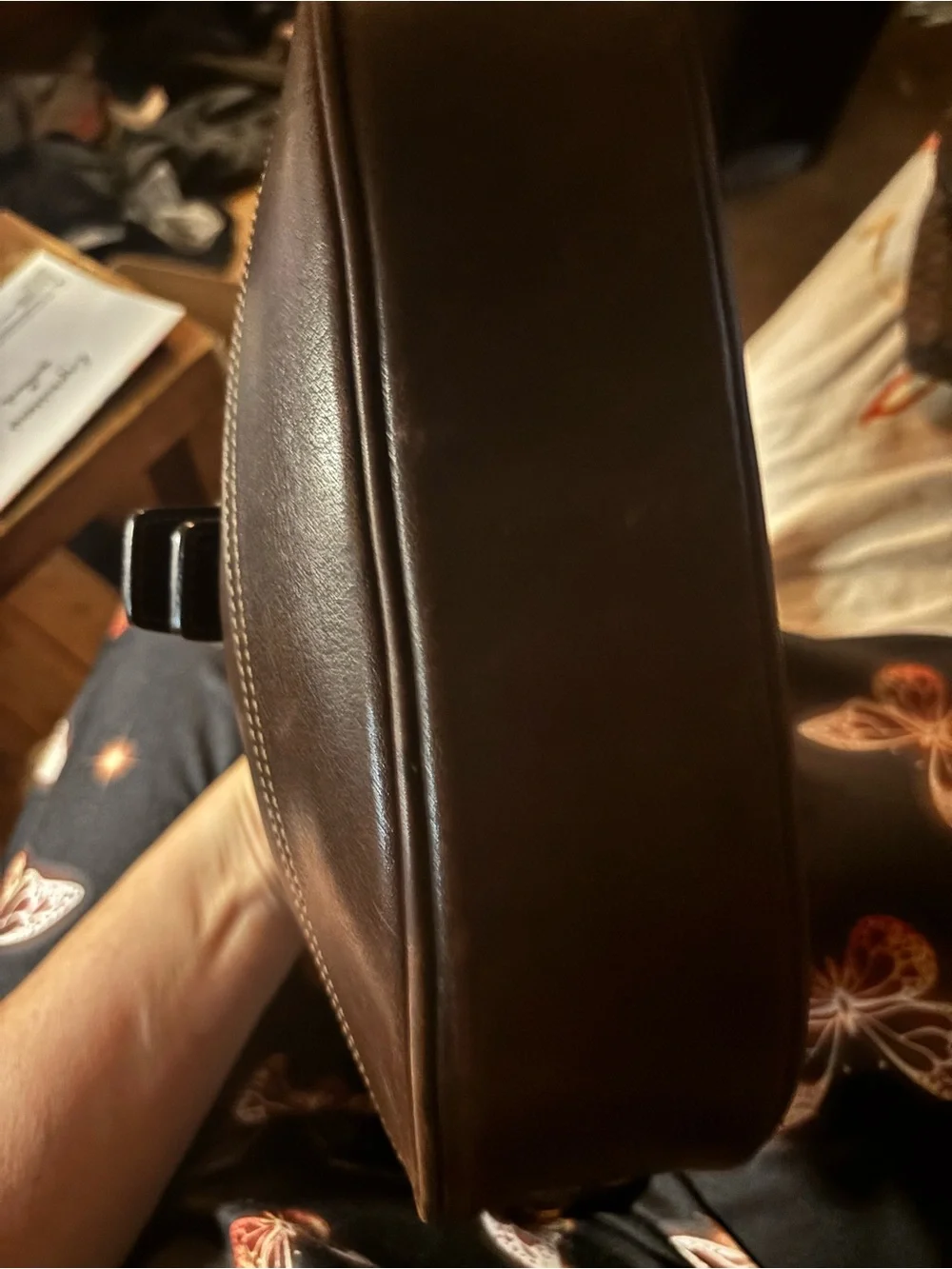 Coach  Leather unisex Shoulder Bag in Dark Brown - Classic Buckle Design 10x8